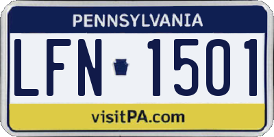 PA license plate LFN1501
