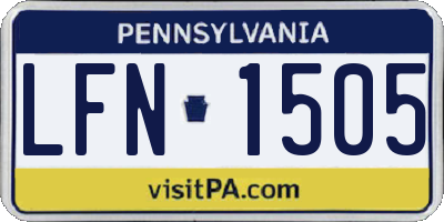 PA license plate LFN1505