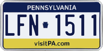 PA license plate LFN1511