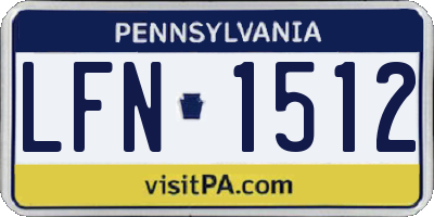 PA license plate LFN1512