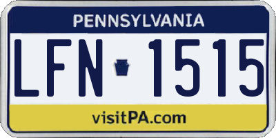 PA license plate LFN1515