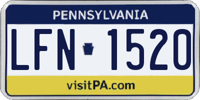 PA license plate LFN1520