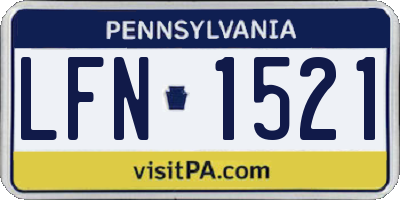 PA license plate LFN1521