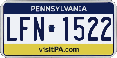 PA license plate LFN1522