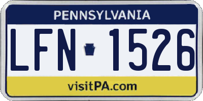 PA license plate LFN1526