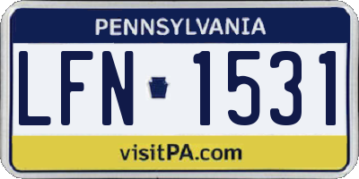 PA license plate LFN1531
