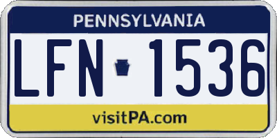 PA license plate LFN1536