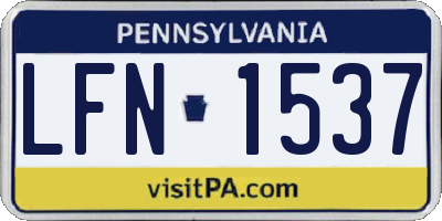 PA license plate LFN1537