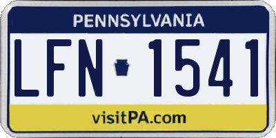 PA license plate LFN1541