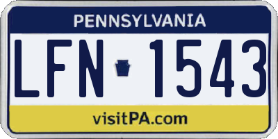 PA license plate LFN1543