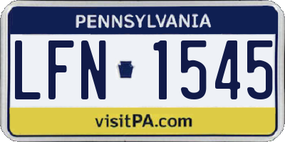 PA license plate LFN1545
