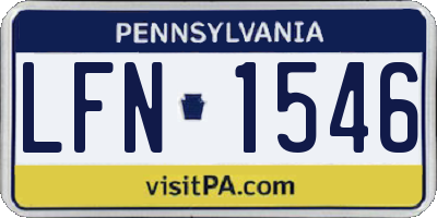 PA license plate LFN1546
