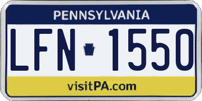 PA license plate LFN1550