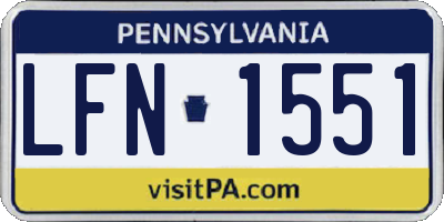 PA license plate LFN1551