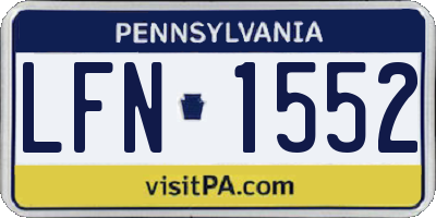 PA license plate LFN1552