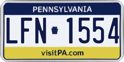 PA license plate LFN1554