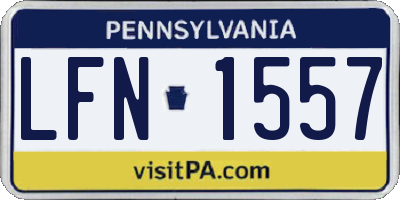 PA license plate LFN1557