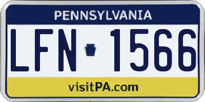 PA license plate LFN1566