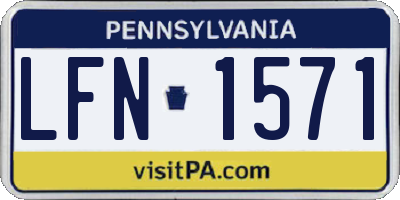 PA license plate LFN1571