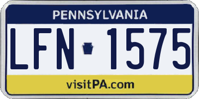 PA license plate LFN1575