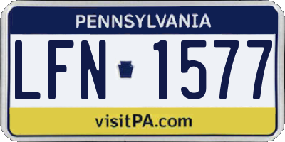 PA license plate LFN1577