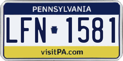 PA license plate LFN1581