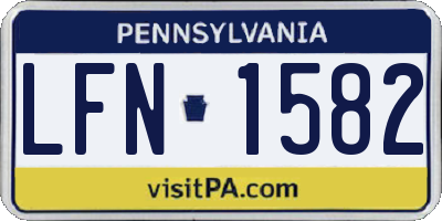 PA license plate LFN1582