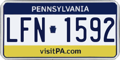 PA license plate LFN1592