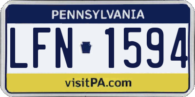 PA license plate LFN1594