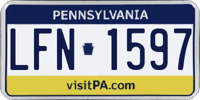PA license plate LFN1597