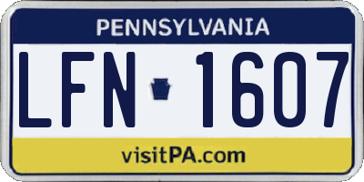 PA license plate LFN1607