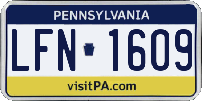 PA license plate LFN1609