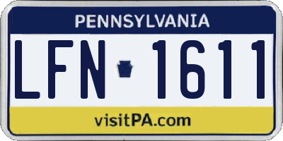 PA license plate LFN1611