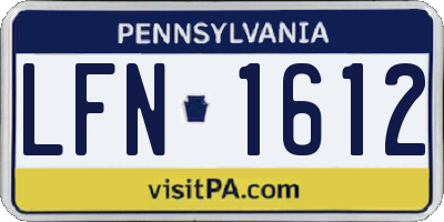 PA license plate LFN1612
