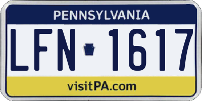 PA license plate LFN1617