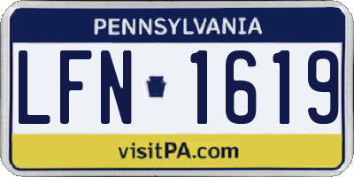 PA license plate LFN1619