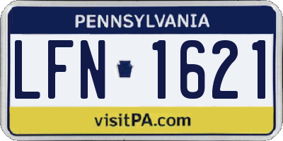 PA license plate LFN1621