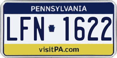PA license plate LFN1622