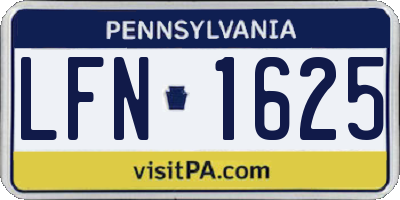 PA license plate LFN1625