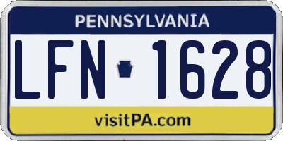 PA license plate LFN1628