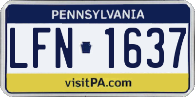PA license plate LFN1637