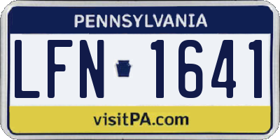 PA license plate LFN1641