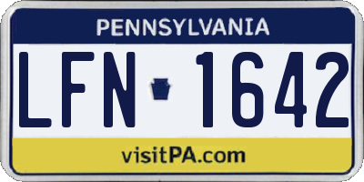 PA license plate LFN1642