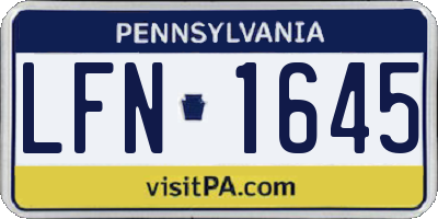 PA license plate LFN1645