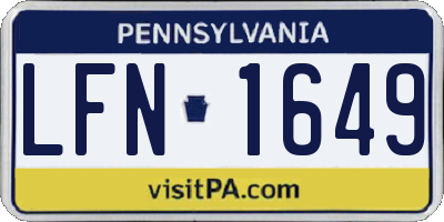 PA license plate LFN1649