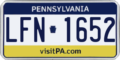 PA license plate LFN1652