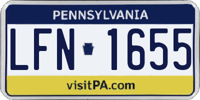 PA license plate LFN1655