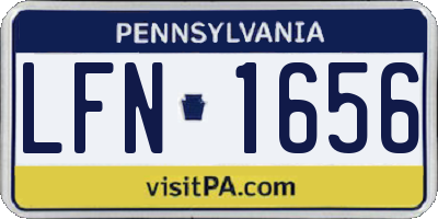 PA license plate LFN1656