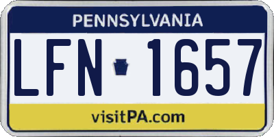 PA license plate LFN1657