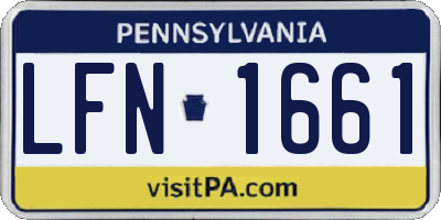PA license plate LFN1661